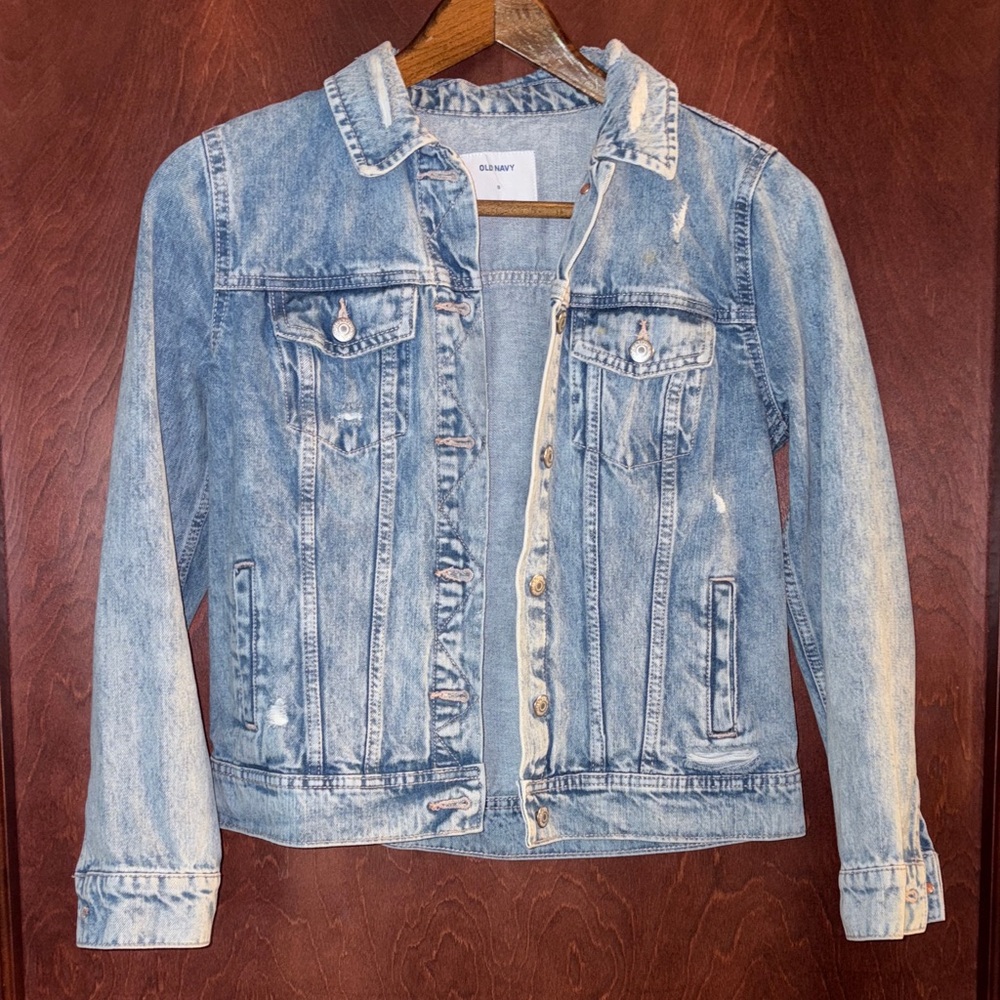 Old Navy Distressed Blue Jean Jacket